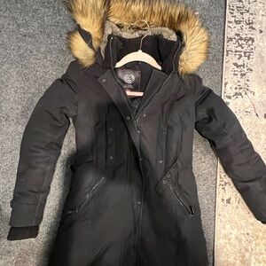 Vince Camuto Black Parka with Fur Hood